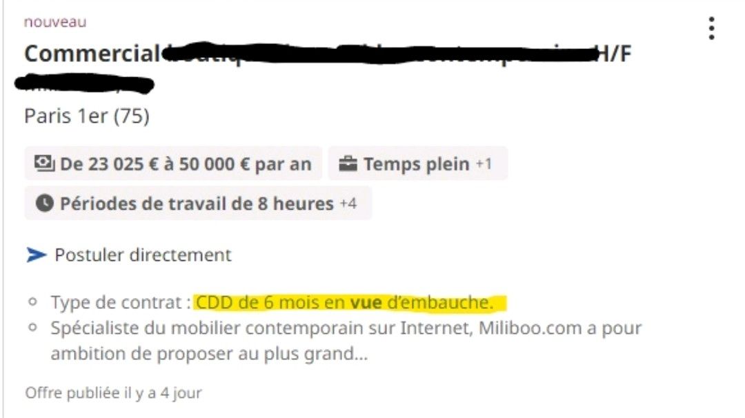 La loi marché du travail et les CDD en vue d’embauche